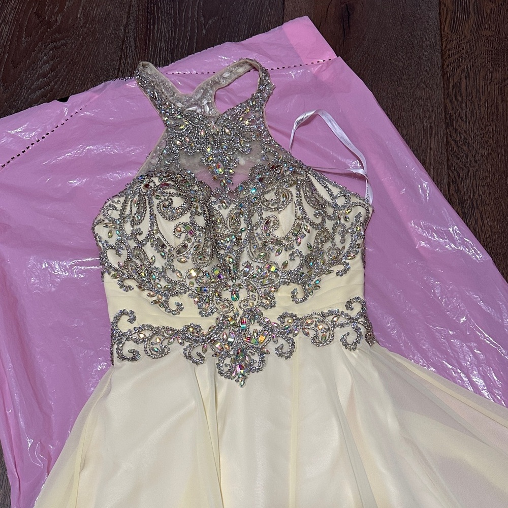 Tiffany Designs Prom Gown with Silver Embellishments Accents - Picture 2 of 16